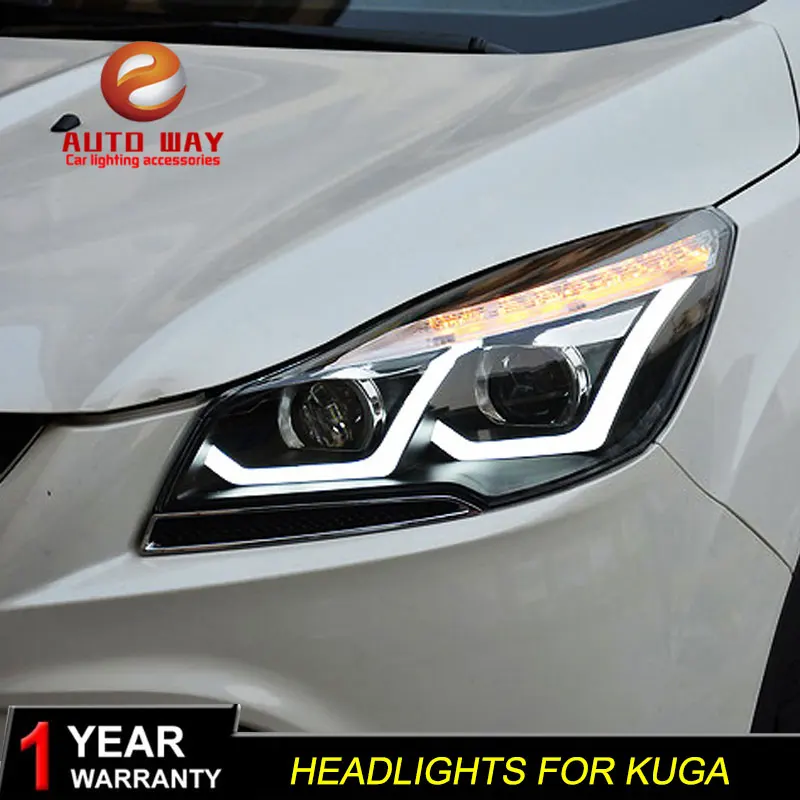 Автомобильный Стайлинг Головной фонарь чехол для Ford Kuga фары 2013 2015 светодиодные DRL