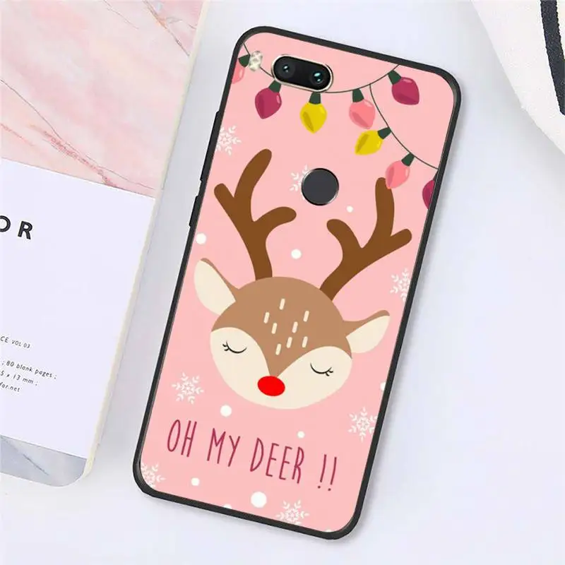 

Cartoon Merry Christmas elk Phone Case For Xiaomi Redmi note 7 8 9 t max3 s 10 pro lite