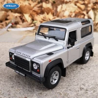 welly 124 land rover defender silver sports car simulation alloy car model crafts decoration collection toy tools gift