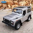 Модель спортивного автомобиля WELLY 1:24 Land Rover Defender, серебристая модель спортивного автомобиля из сплава, поделки, Декоративные Коллекционные игрушки, подарок