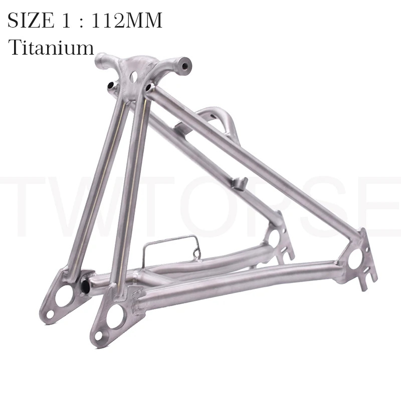 Titanium Frame 112mm TWTOPSE, титановая Велосипедная вилка для Brompton, складная велосипедная передняя вилка, задняя Треугольная рама 1& 1/", легкая 16", размер, часть - Цвет: Titanium Frame 112mm