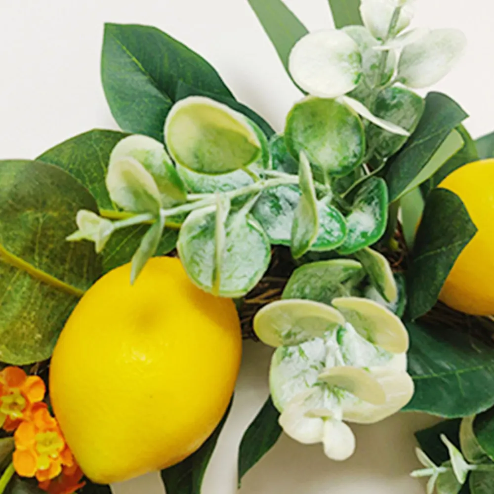 Искусственный весенний фруктовый венок гирлянда сушеные цветы 42 см и зеленые