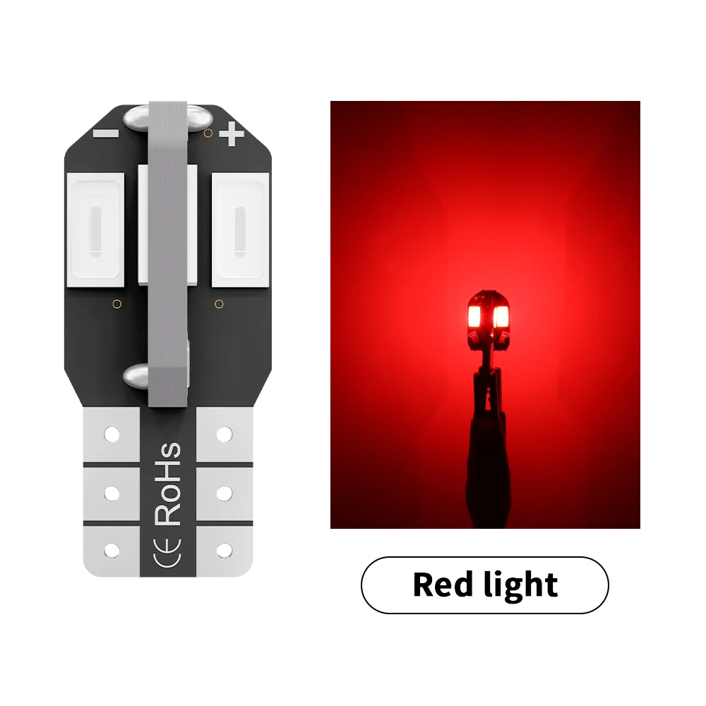 2 шт. светодиодные лампы T10 Canbus W5W 8 SMD 5730 светодиодные внутренние освещения номерного знака автомобиля купольные лампы для чтения без ERROR 12 В белый красный желтый