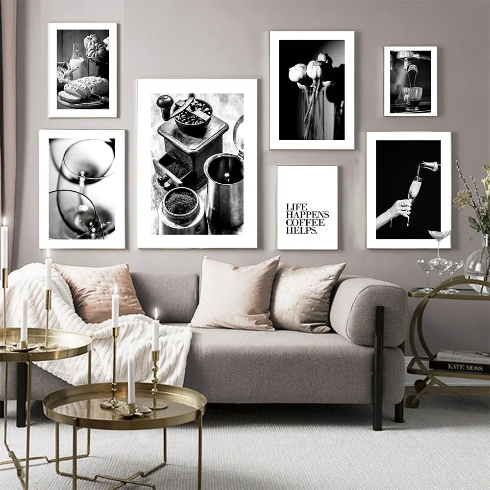 Черно белый Рисунок бокал для вина из плотной ткани художественная работа с