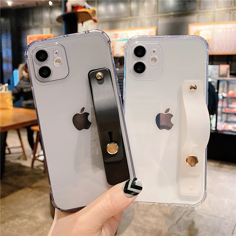 

Shockproof Bumper Transparent Soft Holder Phone Cases For iPhone 12 11 Pro Max XR XS Max 8 7 Plus Couple style protection Cover