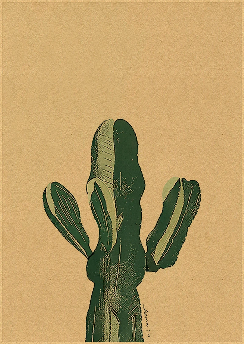 Акварельные листья на стену в зеленом стиле растения скандинавском крафт-бумага