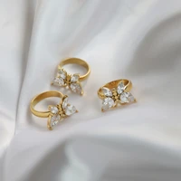 joolim high end pvd graceful butterfly zircon rings for women stainless steel jewelry wholesale