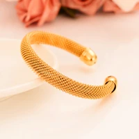 1pc mesh bangle for women gold color bracelets jewelry bendable trendy accessory men bracelet bangle charms jewelry