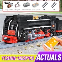 mould king high tech rc electric railway city track train toys the qj class steam locomotive building blocks bricks gift for
