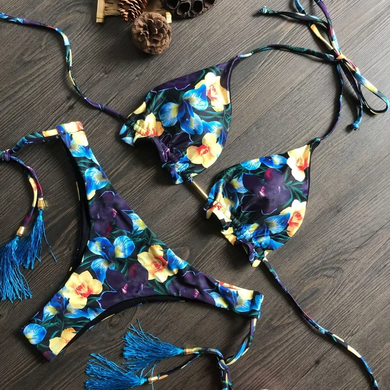 

2020 New Printed Split Bikini Swimsuit Sexy Swimming Suit for Women Bathing Suits Woman 2020