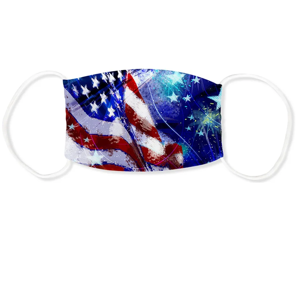 

3PC Independence Day Print Dustproof Mouth Mask Windproof Foggy Haze Protective Mask Washable Reusable masques tissus lavable A5