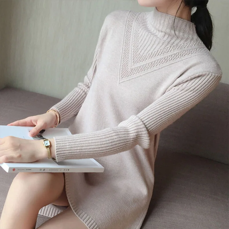 Свитер-водолазка 2021 Женский кашемировый свитер женский длинный теплый