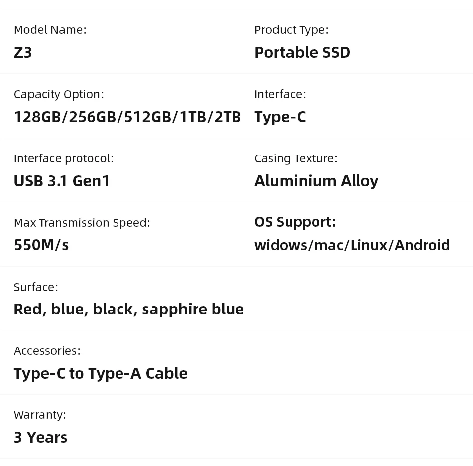 KingSpec Винчестер внешнего твердотельного накопителя 120 ГБ SSD 240 ГБ 500 Портативный жесткий диск SSD Внешний жесткий диск 1 ТБ жесткий диск для ноутбука с Тип C USB 3,1