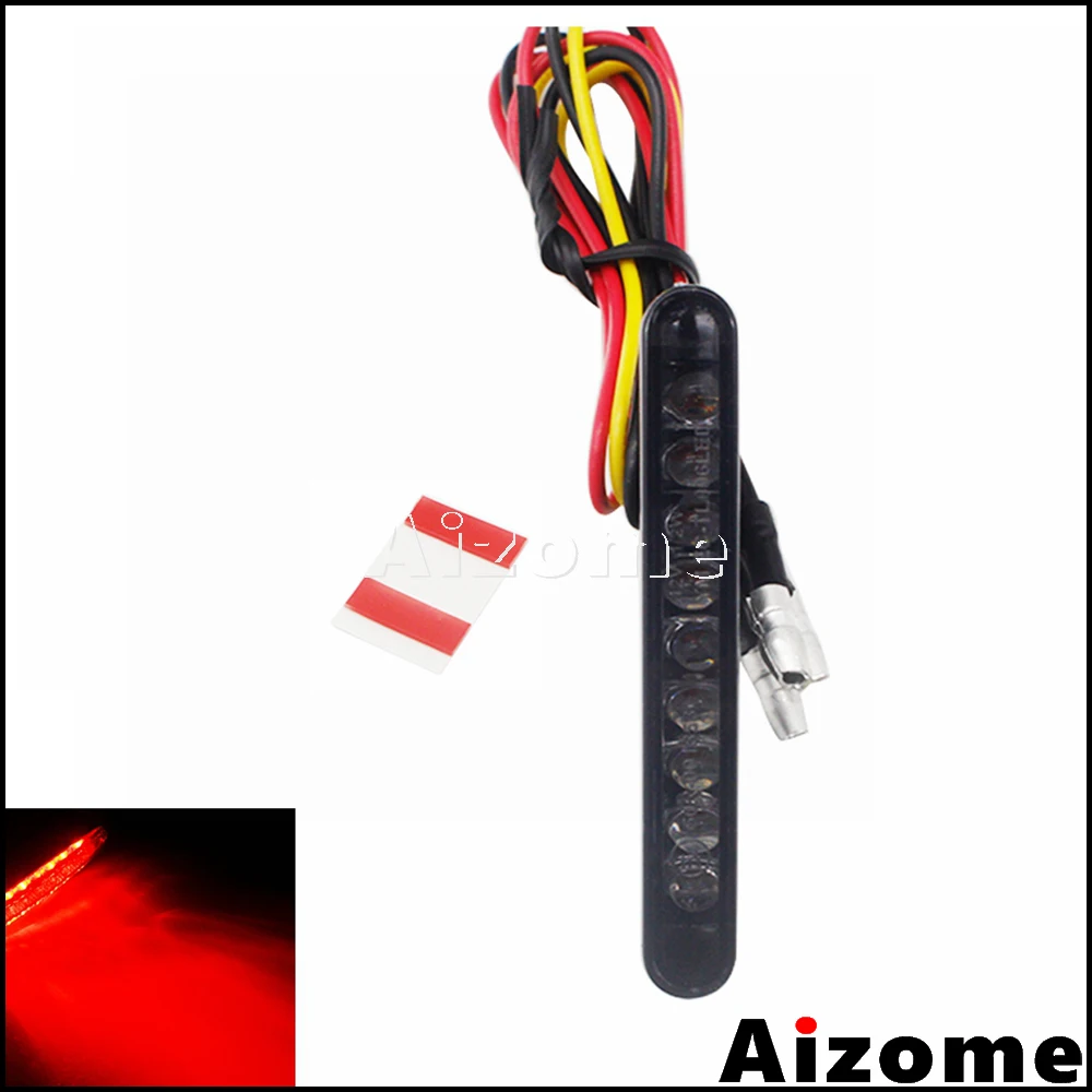 

1PC Universal Motorcycle LED Mini Smoke Stripe Cafe Racer Tail Light License Plate Brake Lamp For HONDA Kawasaki SUZUKI YAMAHA