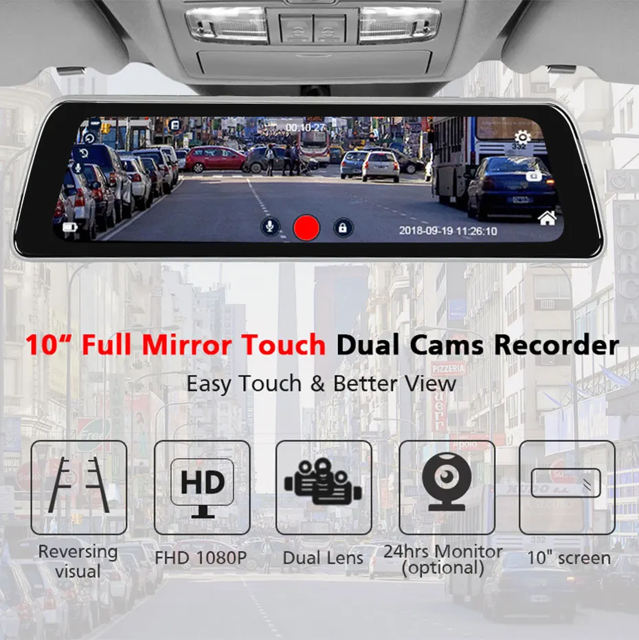 ANSTAR 10 дюймовые автомобильные видеорегистраторы зеркало заднего вида на Android HD 1080P Dash Cam супер ночное видение зеркало заднего вида камера Автомобильный регистратор DVR