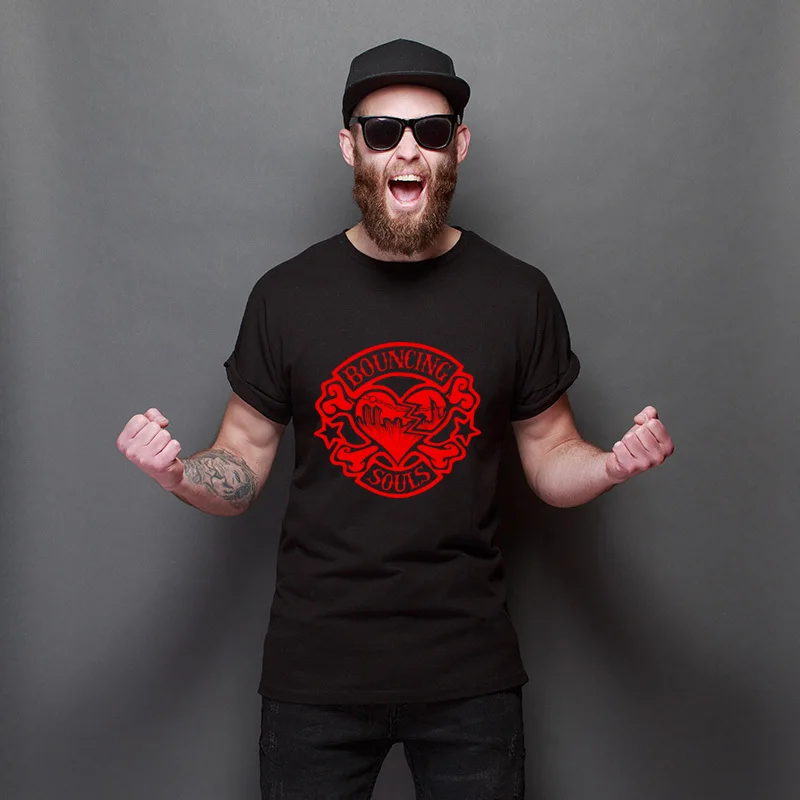 

Thanksgiving Day Bouncing Souls 100% Cotton Men Tee-Shirt Cartoon Slim Fit Tees Cool Europe T-Shirt For Unisex