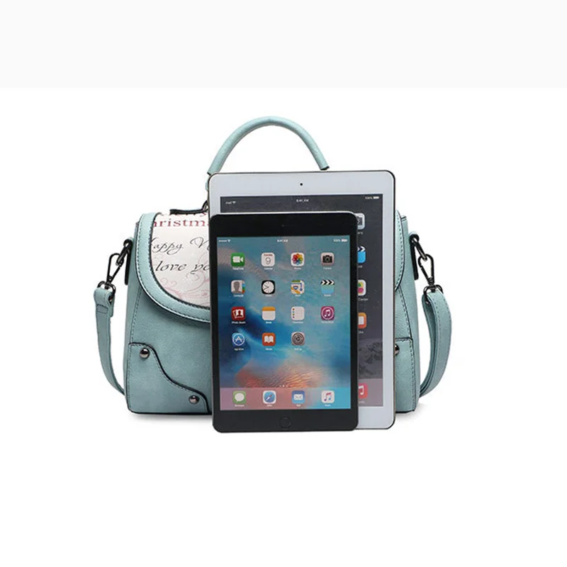

Women Crossbody Bags Female Large Capacity Single Handle Shoulder Satchel Blue Kelly Tote Handbags Printing Butterfly 2021 PM152
