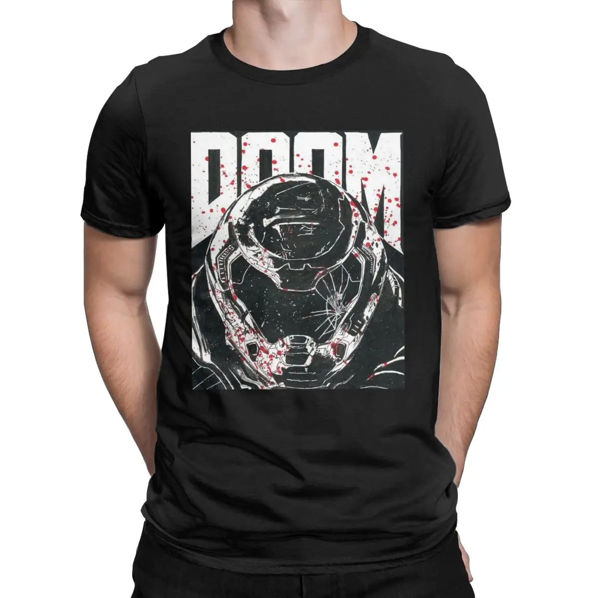 Doom вечная Doomslayer для мужчин футболка видео игры удивительные с короткими рукавами