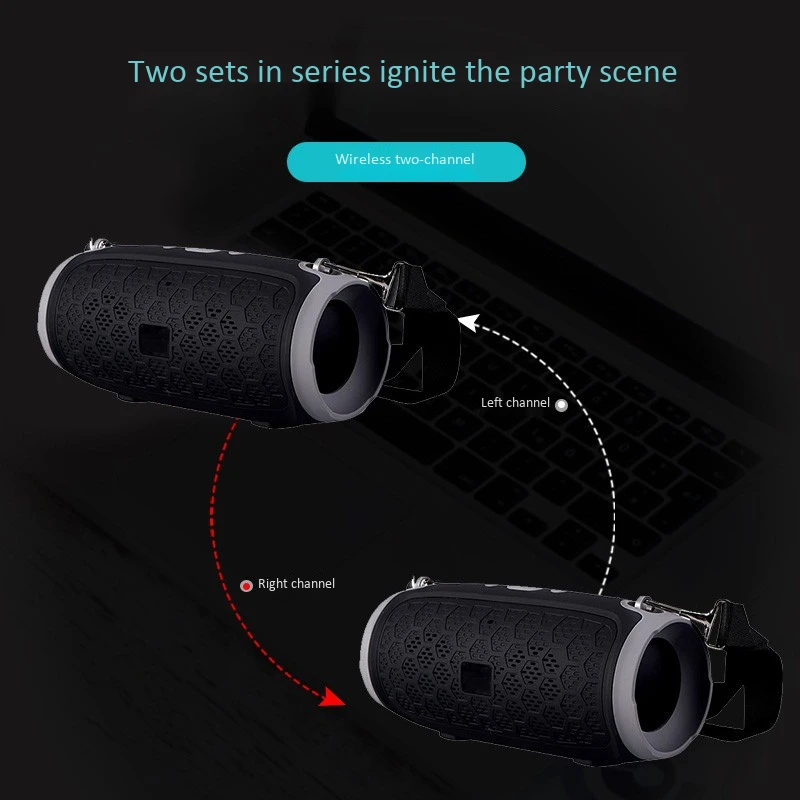 

Waterproof Outdoor HIFI Column Speaker Wireless Bluetooth Speaker Subwoofer Sound Box with Flashlight Support FM Radio TF Mp3