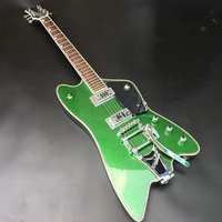 custom shop electric guitar mahogany body rosewood fingerboard korean pickups t o m brigde with bigsby green metallic paint
