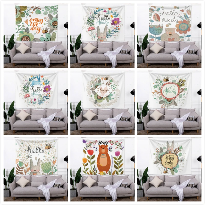 Настенный гобелен с пасхальным Кроликом пляжный диван полотенце домашний декор