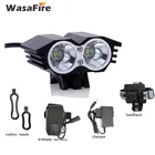 2 * XML T6 светодиодный ная велосипедная фара передсветильник фара для горного велосипеда s супер яркая велосипедная фара + 6400 мАч 18650 аккумулятор