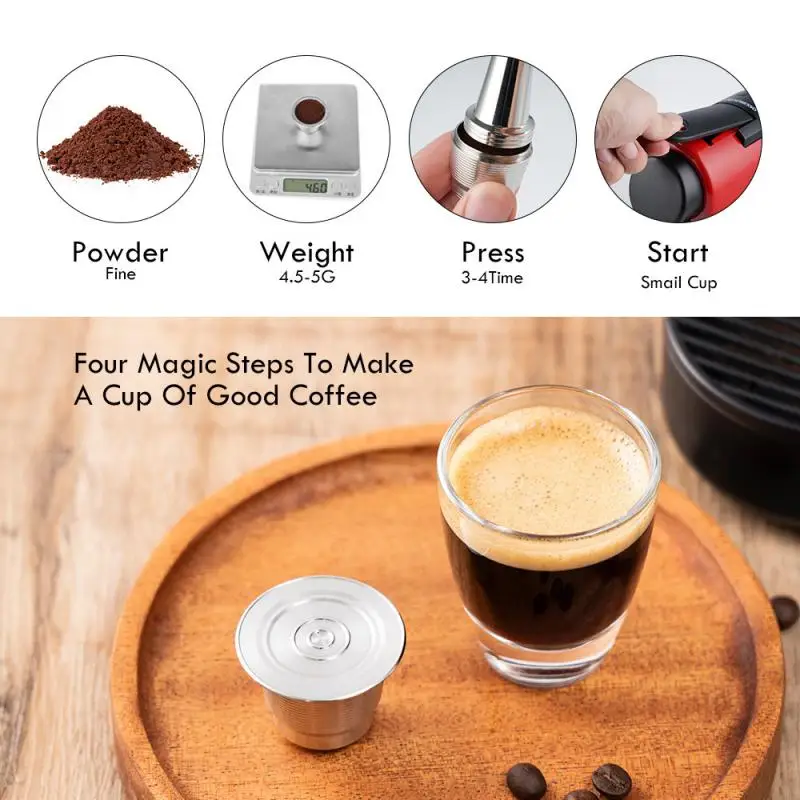 

Stainless Steel Coffee Capsule Repeated Coffee Filter With Nestle Coffee Machine Nes Hardware Capsule Compatible Home Cafe Tools