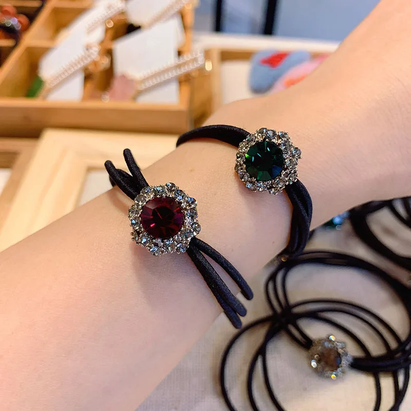 1 шт. Корейские чешские Стразы резинка для хвоста резинки волос девочек простой