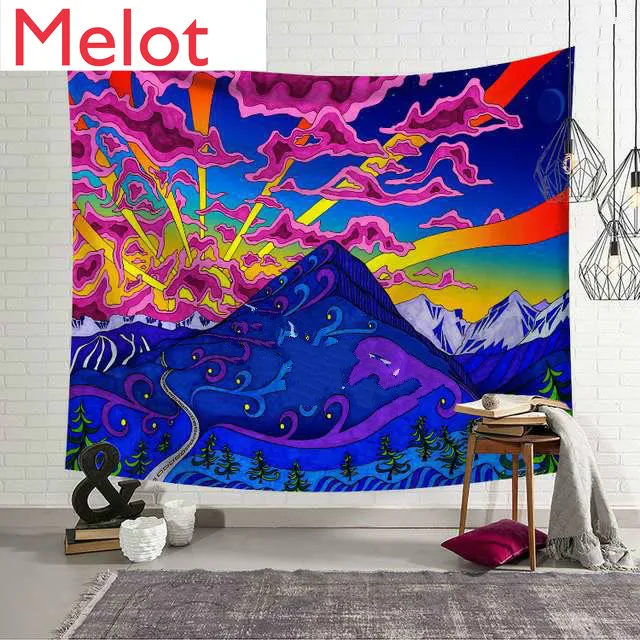 

Mandala Wall Hanging Tapestry Psychedelic Pattern Yoga Throw Beach Throw Carpet Hippie Home Decoration