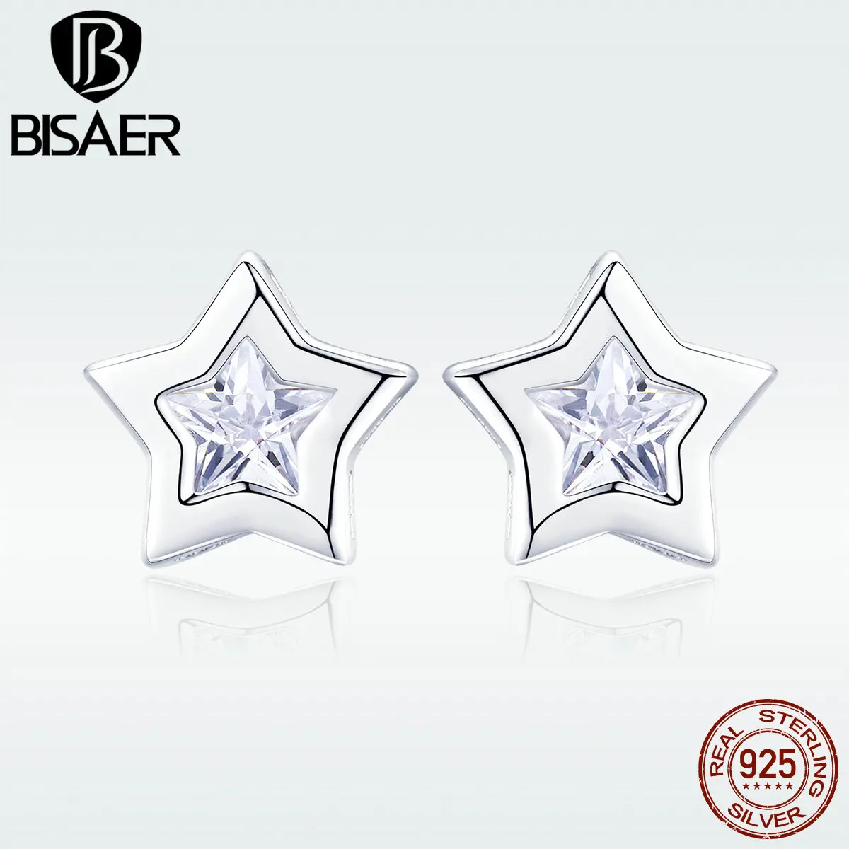 

Женские серьги-гвоздики из серебра 925 пробы с фианитами