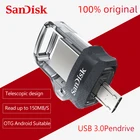 Двойной Флеш-накопитель SanDisk Ultra M3.0, флеш-карта 256 ГБ, 128 ГБ, 64 ГБ, 32 ГБ, 16 ГБ, Micro USB 3,0, два слота, OTG, карта памяти, U-диск для телефонаПК