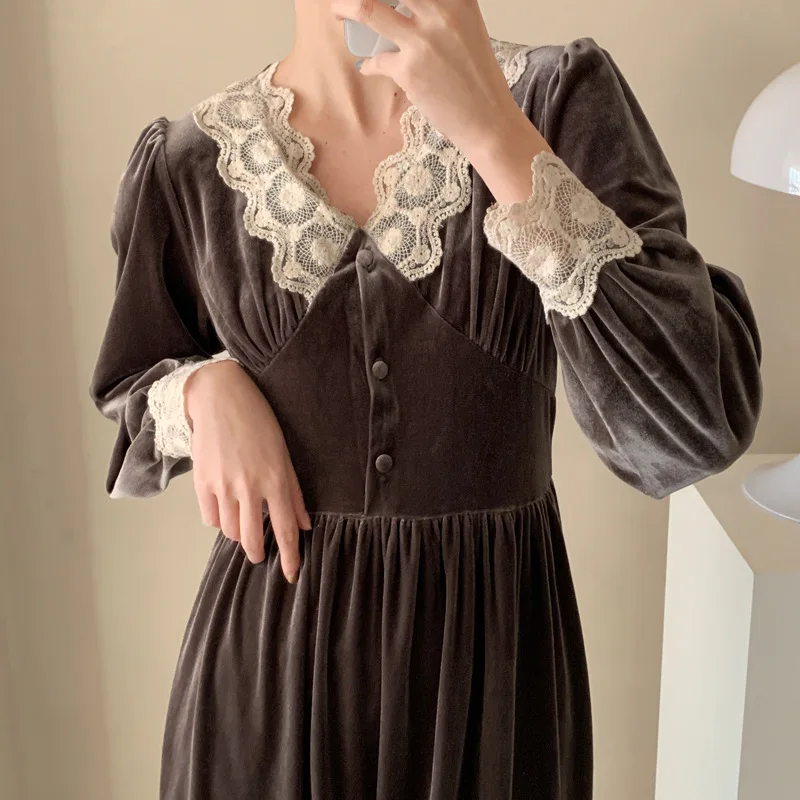 

Женское бархатное платье Donsignet, однотонное платье с длинным рукавом и V-образным вырезом, весна 2021