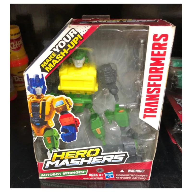 Hasbro Transformers Make Your Mask Up Action Figures Autobot Hero Mashers коллекция моделей пружинный Шмель Робот