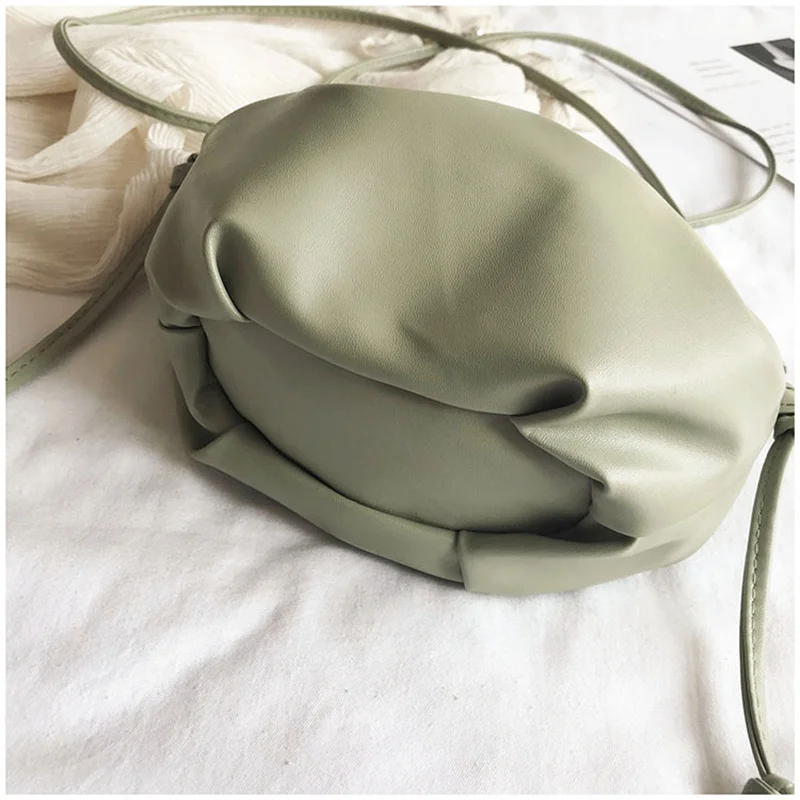 

Female Single-Shoulder Cross-Body Slung Cloud Drape Solid Color Women's Bag