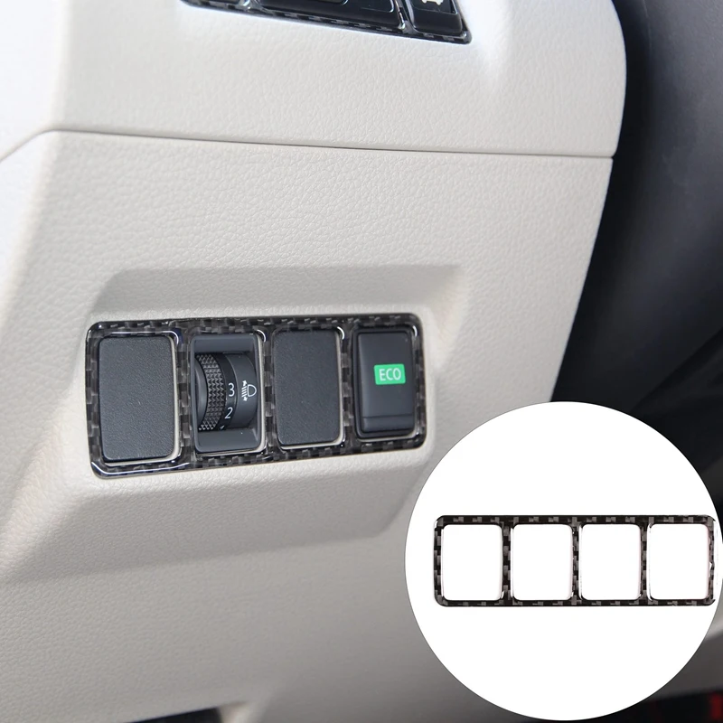 Углеродное волокно ABS крышка переключателя фары декоративные наклейки для Nissan