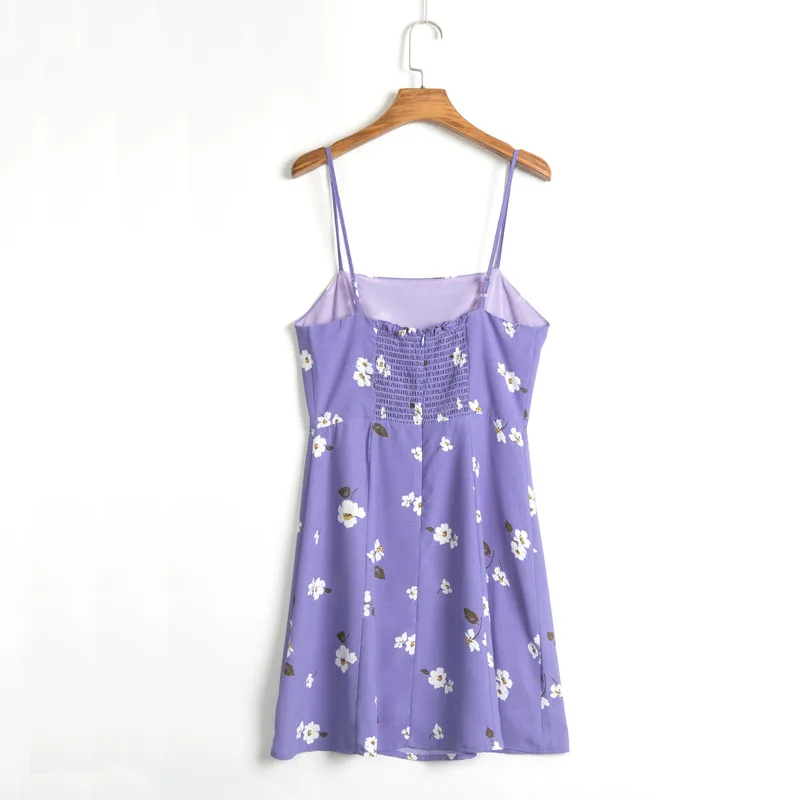 

Women casual summer dress flower print dress Slim sling Vestidos