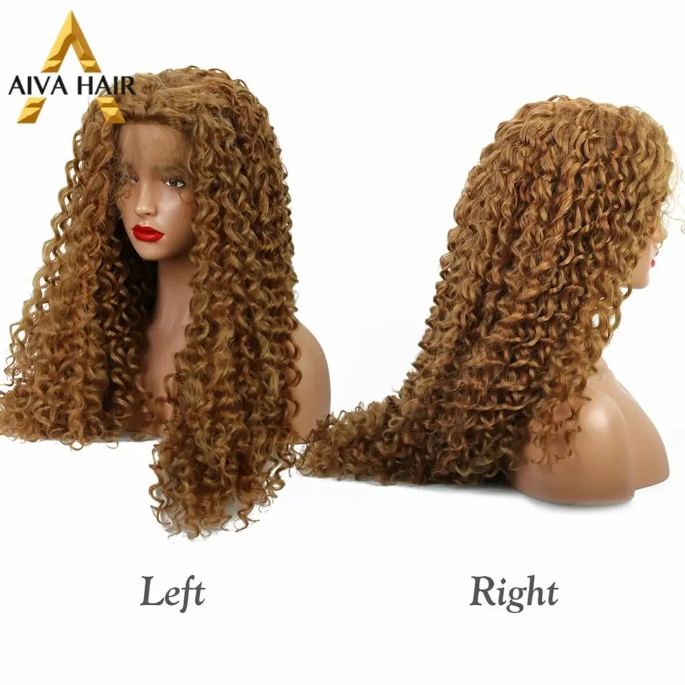 Парик с кудрявыми синтетическими кружевами для чернокожих женщин Aiva | Шиньоны и