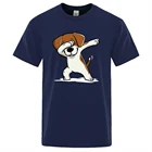 Футболка мужская с принтом собаки в стиле хип-хоп, крутая свободная воздухопроницаемая рубашка с круглым вырезом, повседневная одежда в стиле хип-хоп, на лето, S-XXXL
