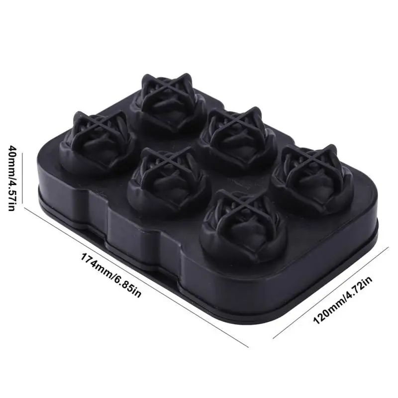 

6 Cell Rose Ice Tray Mold Silicone Ice Trays Ice Ball Maker For Party Bar Silicone DIY Mould For Cocktail Whiskey Drink