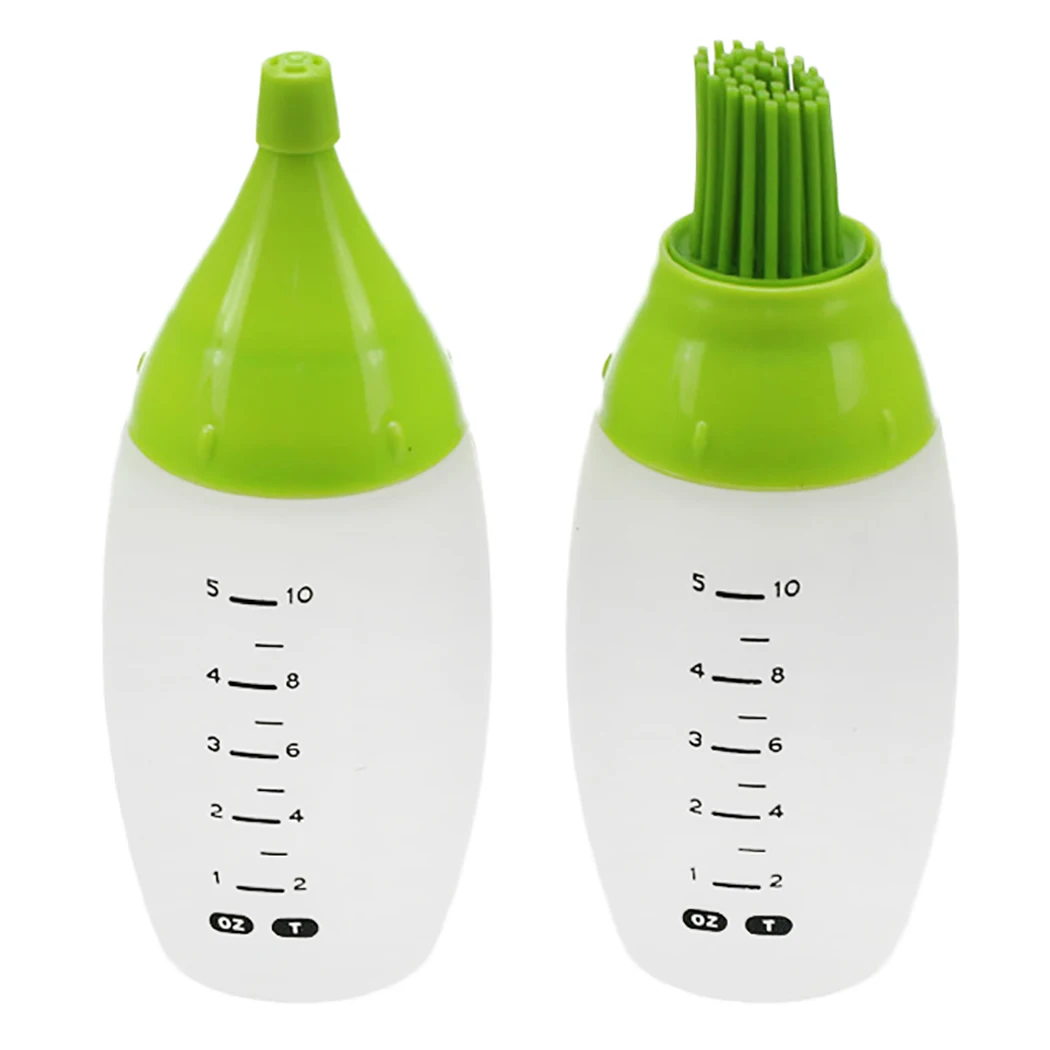 Переносная силиконовая масляная бутылка с кисточкой для гриля, жидкостью, выпечкой, кухонным инструментом для выпечки и барбекю.