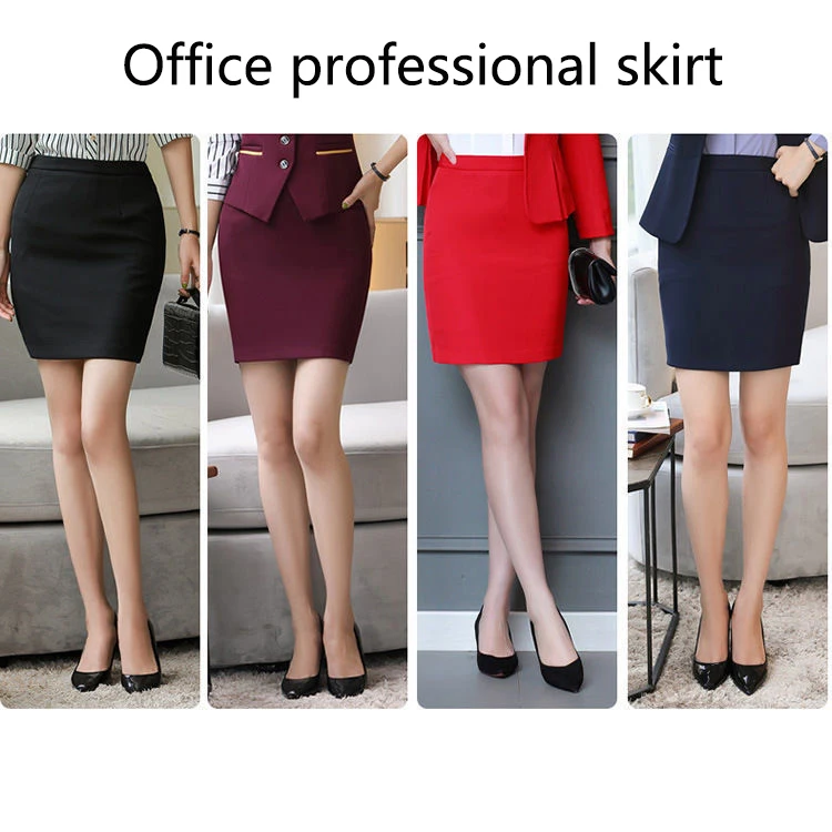 

2021 Spring & Winter Women Office Skirt Slim Sexy Solid Color Pocket Elastic High Waist Pencil Skirt Plus Size Black Mini Skirt