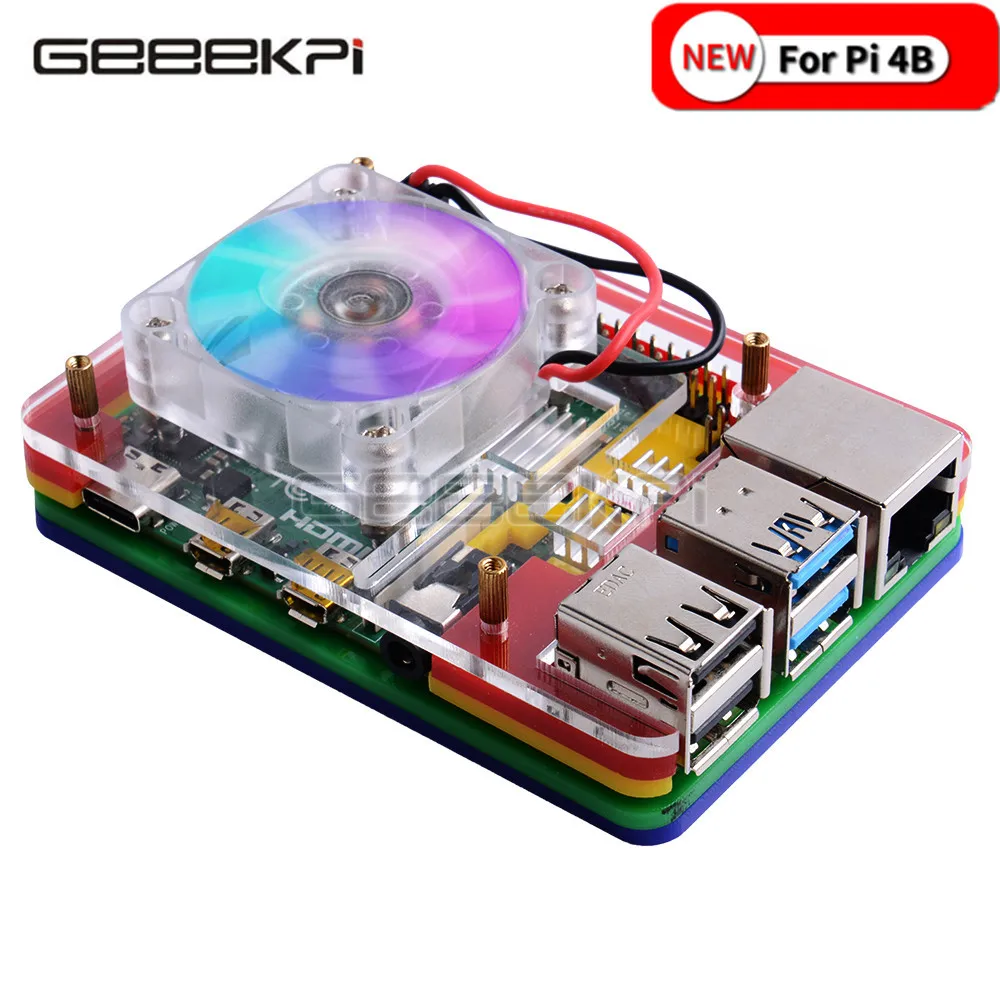 Новый прозрачный 5 слойный акриловый чехол GeeekPi (прозрачный и
