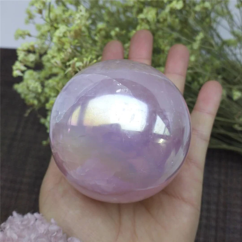 Недорогой натуральный кварцевый шар aura розовая Сфера не входит в комплект основа