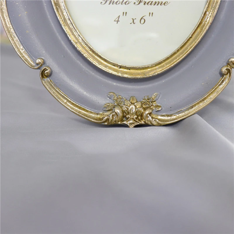 Ретро эллиптическая фоторамка 6/7 дюйма овальная настольная из смолы Свадебная