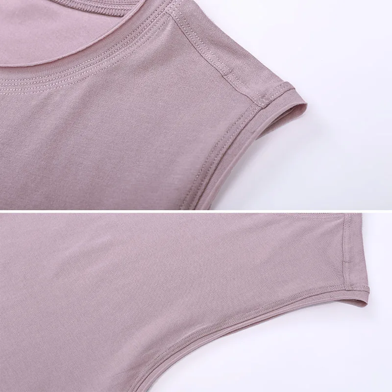 

Anti-sweat Cotton Plain Workout Yoga Tank Tops Vest Women Hip-length Loose Fit Running Fitness Gym Sleeveless Shirts