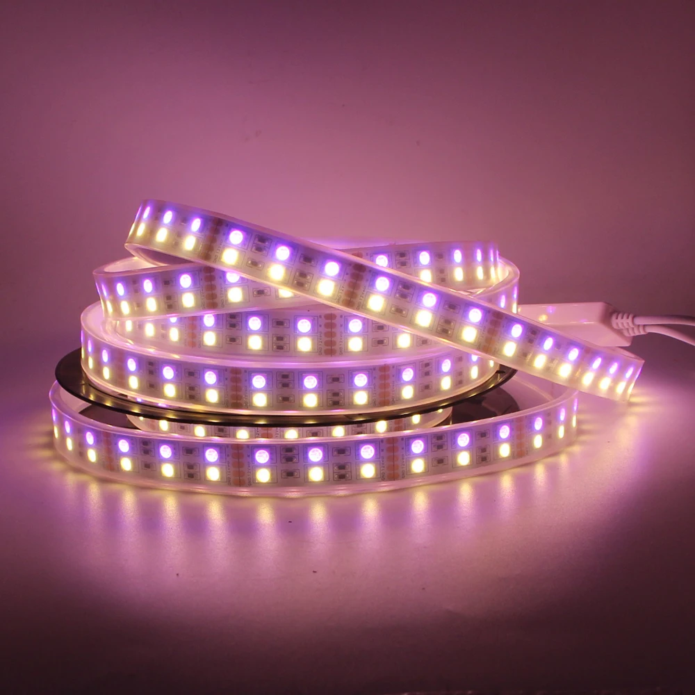 DC 12V 24V 5 м Двухрядные светодиодные прожекторы RGBW светодиодный полосы светильник