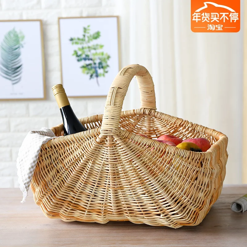 

Donkey Kong woven woven picnic basket Creative fruit basket bread basket storage basket rural wind