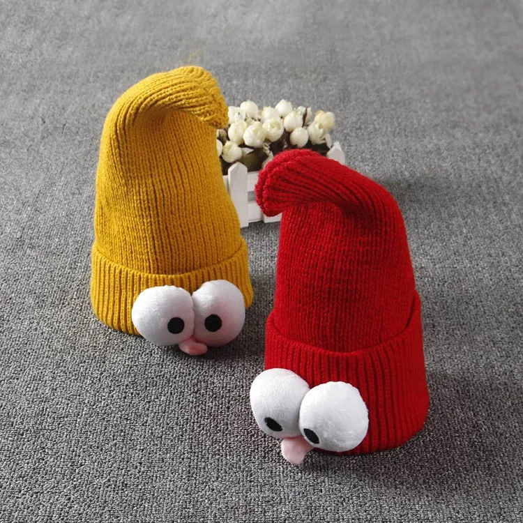 Осенне зимняя Детская шерстяная шапка в Корейском стиле с острым носком и