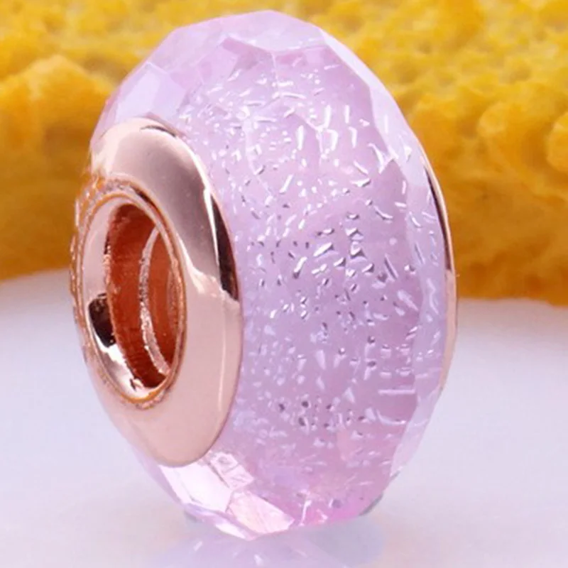 

Original 925 Sterling Silver Bead Creative Rose Gold Cut Glass Beads Fit Pandora Women Bracelet & Necklace Diy Jewelry