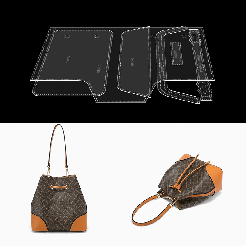Plantilla de cuero acr&iacute;lico para bolso, patr&oacute;n de costura de cuero, bricolaje, nueva-0
